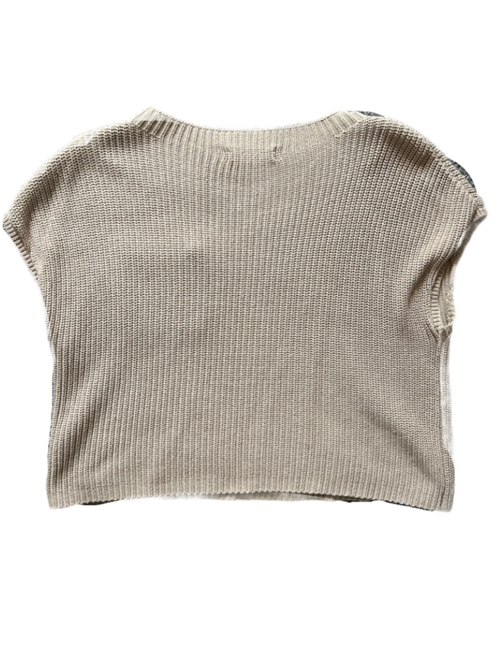 Beige Knit Short Sleeve Pocket Sweater - Women - Picture 2 of 4